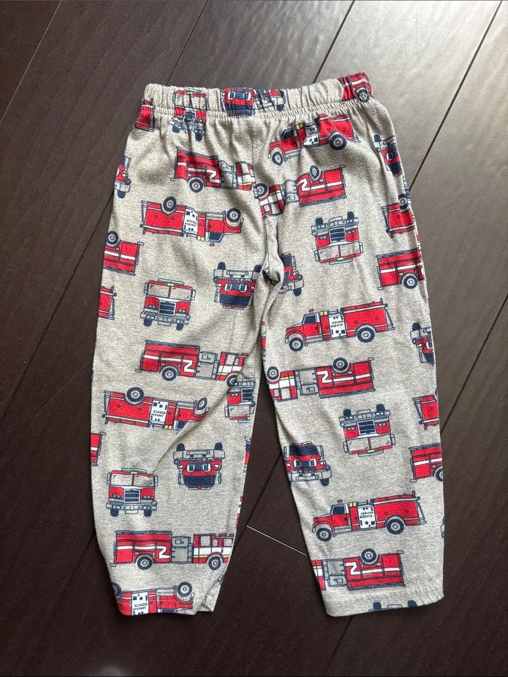 Carter's Red Firetruck Pajama Set with Gray Printed Pants